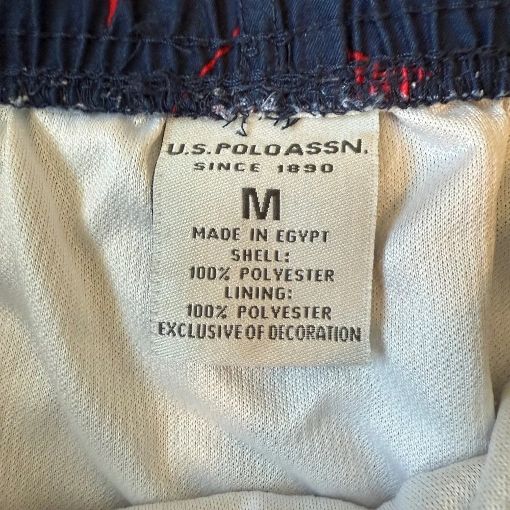 U.S Polo Assn Navy Blue Lobster Print Swim Trunks Board Shorts 10-3567-P6 Size L